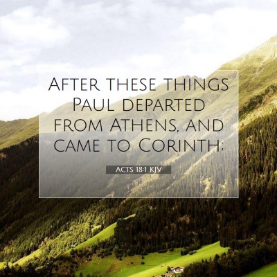 Picture 07 - Acts 18:1 KJV - After these things Paul departed from Athens, and - Bible Verse Picture