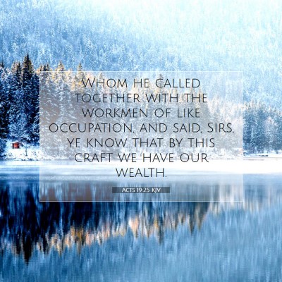 Picture 07 - Acts 19:25 KJV - Whom he called together with the workmen of like - Bible Verse Picture