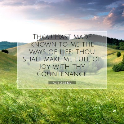 Picture 07 - Acts 2:28 KJV - Thou hast made known to me the ways of life; thou - Bible Verse Picture