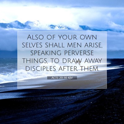 Picture 07 - Acts 20:30 KJV - Also of your own selves shall men arise, speaking - Bible Verse Picture