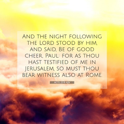 Picture 07 - Acts 23:11 KJV - And the night following the Lord stood by him, - Bible Verse Picture