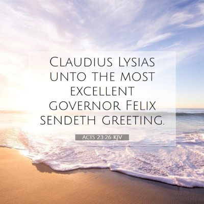 Picture 07 - Acts 23:26 KJV - Claudius Lysias unto the most excellent governor - Bible Verse Picture