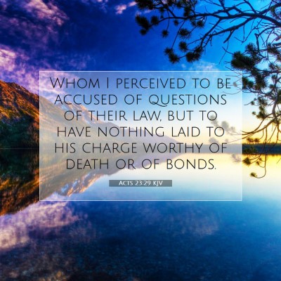 Picture 07 - Acts 23:29 KJV - Whom I perceived to be accused of questions of - Bible Verse Picture