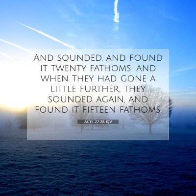 Picture 07 - Acts 27:28 KJV - And sounded, and found it twenty fathoms: and - Bible Verse Picture