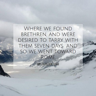 Picture 07 - Acts 28:14 KJV - Where we found brethren, and were desired to - Bible Verse Picture