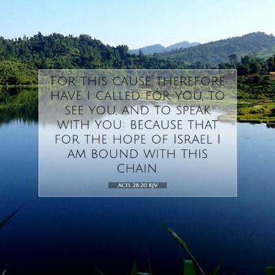 Picture 07 - Acts 28:20 KJV - For this cause therefore have I called for you, - Bible Verse Picture
