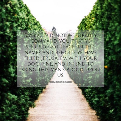 Picture 07 - Acts 5:28 KJV - Saying, Did not we straitly command you that ye - Bible Verse Picture