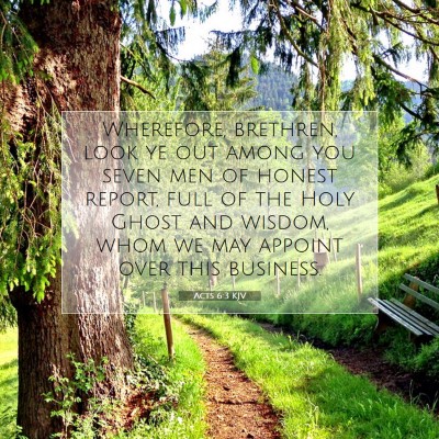 Picture 07 - Acts 6:3 KJV - Wherefore, brethren, look ye out among you seven - Bible Verse Picture