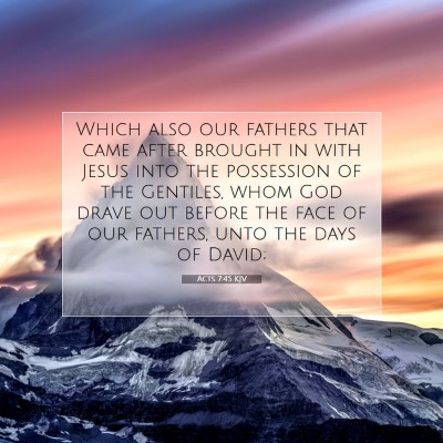 Picture 07 - Acts 7:45 KJV - Which also our fathers that came after brought in - Bible Verse Picture