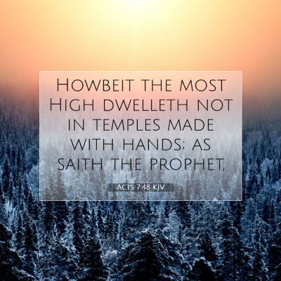 Picture 07 - Acts 7:48 KJV - Howbeit the most High dwelleth not in temples - Bible Verse Picture
