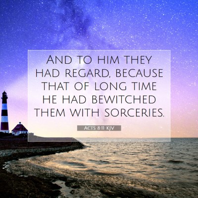 Picture 07 - Acts 8:11 KJV - And to him they had regard, because that of long - Bible Verse Picture