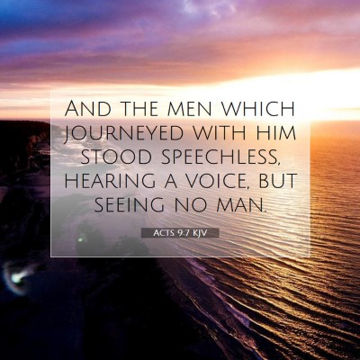 Picture 07 - Acts 9:7 KJV - And the men which journeyed with him stood - Bible Verse Picture