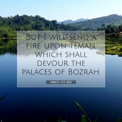 Picture 07 - Amos 1:12 KJV - But I will send a fire upon Teman, which shall - Bible Verse Picture