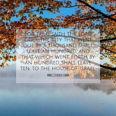 Picture 07 - Amos 5:3 KJV - For thus saith the Lord GOD; The city that went - Bible Verse Picture