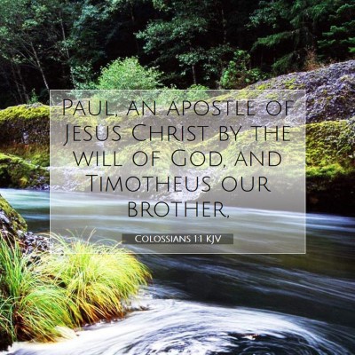Picture 07 - Colossians 1:1 KJV - Paul, an apostle of Jesus Christ by the will of - Bible Verse Picture