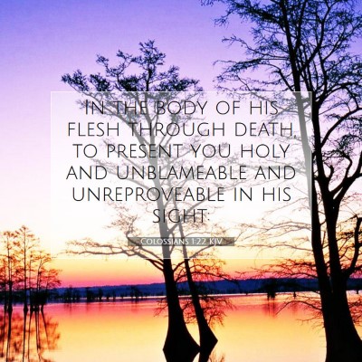 Picture 07 - Colossians 1:22 KJV - In the body of his flesh through death, to - Bible Verse Picture