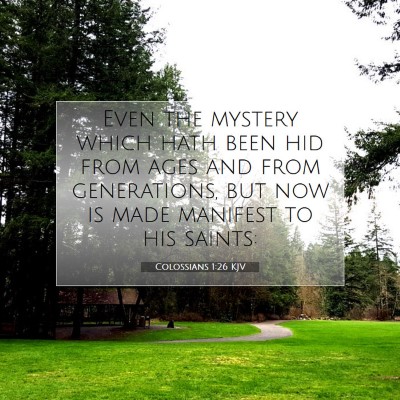 Picture 07 - Colossians 1:26 KJV - Even the mystery which hath been hid from ages - Bible Verse Picture