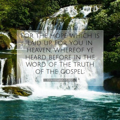 Picture 07 - Colossians 1:5 KJV - For the hope which is laid up for you in heaven, - Bible Verse Picture