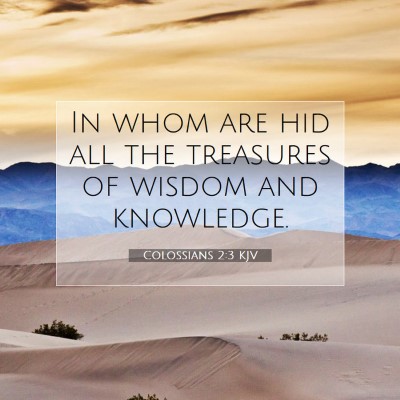 Picture 07 - Colossians 2:3 KJV - In whom are hid all the treasures of wisdom and - Bible Verse Picture