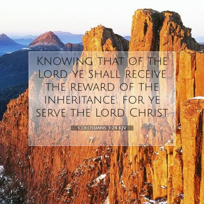 Picture 07 - Colossians 3:24 KJV - Knowing that of the Lord ye shall receive the - Bible Verse Picture