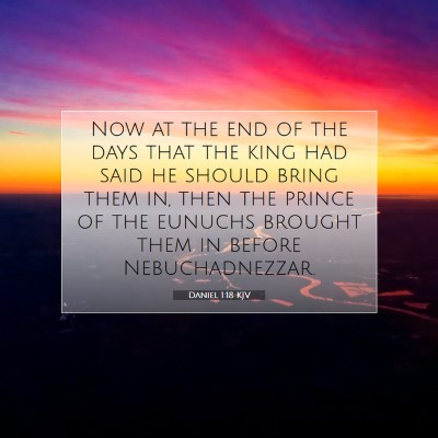 Picture 07 - Daniel 1:18 KJV - Now at the end of the days that the king had said - Bible Verse Picture