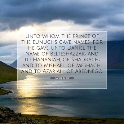 Picture 07 - Daniel 1:7 KJV - Unto whom the prince of the eunuchs gave names: - Bible Verse Picture
