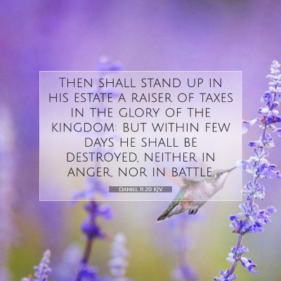 Picture 07 - Daniel 11:20 KJV - Then shall stand up in his estate a raiser of - Bible Verse Picture