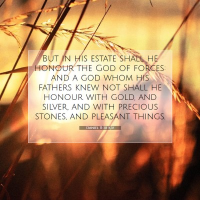Picture 07 - Daniel 11:38 KJV - But in his estate shall he honour the God of - Bible Verse Picture