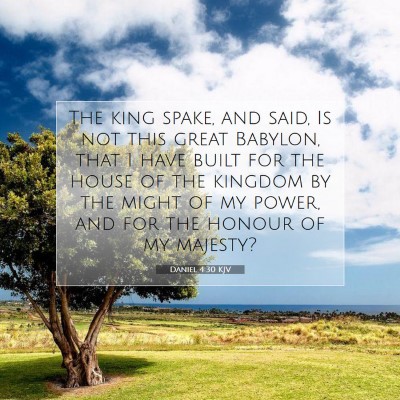 Picture 07 - Daniel 4:30 KJV - The king spake, and said, Is not this great - Bible Verse Picture