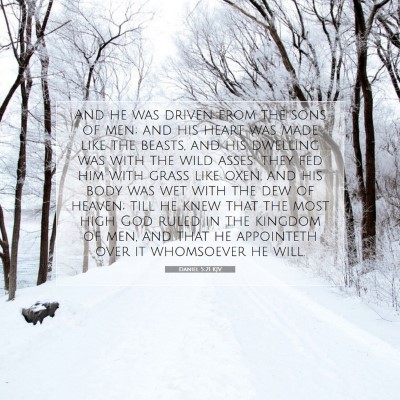 Picture 07 - Daniel 5:21 KJV - And he was driven from the sons of men; and his - Bible Verse Picture