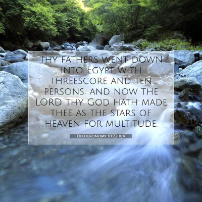 Picture 07 - Deuteronomy 10:22 KJV - Thy fathers went down into Egypt with threescore - Bible Verse Picture