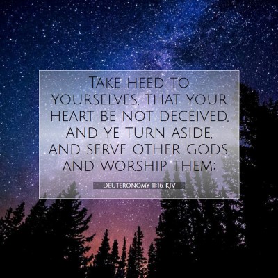 Picture 07 - Deuteronomy 11:16 KJV - Take heed to yourselves, that your heart be not - Bible Verse Picture