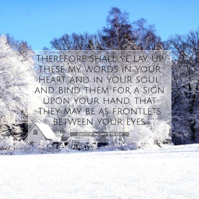 Picture 07 - Deuteronomy 11:18 KJV - Therefore shall ye lay up these my words in your - Bible Verse Picture