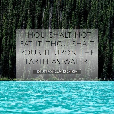 Picture 07 - Deuteronomy 12:24 KJV - Thou shalt not eat it; thou shalt pour it upon - Bible Verse Picture