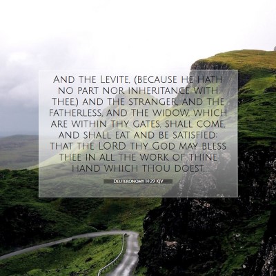 Picture 07 - Deuteronomy 14:29 KJV - And the Levite, (because he hath no part nor - Bible Verse Picture