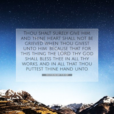 Picture 07 - Deuteronomy 15:10 KJV - Thou shalt surely give him, and thine heart shall - Bible Verse Picture