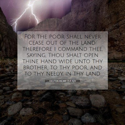 Picture 07 - Deuteronomy 15:11 KJV - For the poor shall never cease out of the land: - Bible Verse Picture