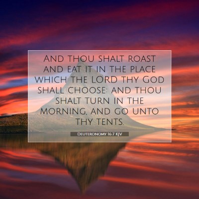 Picture 07 - Deuteronomy 16:7 KJV - And thou shalt roast and eat it in the place - Bible Verse Picture