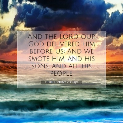 Picture 07 - Deuteronomy 2:33 KJV - And the LORD our God delivered him before us; and - Bible Verse Picture