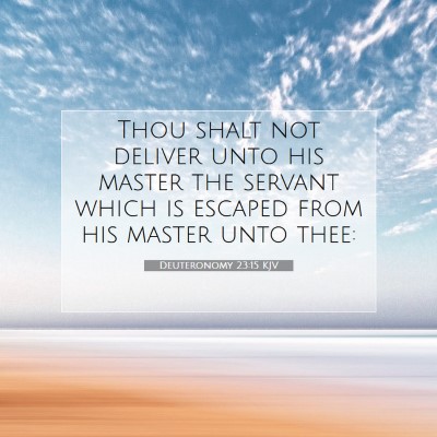 Picture 07 - Deuteronomy 23:15 KJV - Thou shalt not deliver unto his master the - Bible Verse Picture
