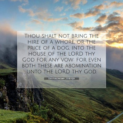 Picture 07 - Deuteronomy 23:18 KJV - Thou shalt not bring the hire of a whore, or the - Bible Verse Picture