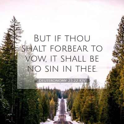 Picture 07 - Deuteronomy 23:22 KJV - But if thou shalt forbear to vow, it shall be no - Bible Verse Picture