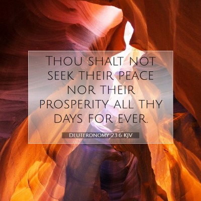 Picture 07 - Deuteronomy 23:6 KJV - Thou shalt not seek their peace nor their - Bible Verse Picture