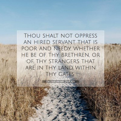 Picture 07 - Deuteronomy 24:14 KJV - Thou shalt not oppress an hired servant that is - Bible Verse Picture