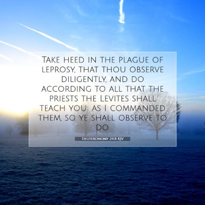 Picture 07 - Deuteronomy 24:8 KJV - Take heed in the plague of leprosy, that thou - Bible Verse Picture