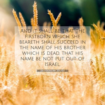 Picture 07 - Deuteronomy 25:6 KJV - And it shall be, that the firstborn which she - Bible Verse Picture