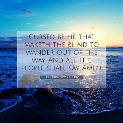 Picture 07 - Deuteronomy 27:18 KJV - Cursed be he that maketh the blind to wander out - Bible Verse Picture