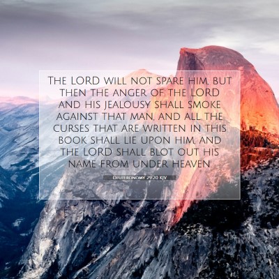 Picture 07 - Deuteronomy 29:20 KJV - The LORD will not spare him, but then the anger - Bible Verse Picture