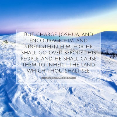 Picture 07 - Deuteronomy 3:28 KJV - But charge Joshua, and encourage him, and - Bible Verse Picture