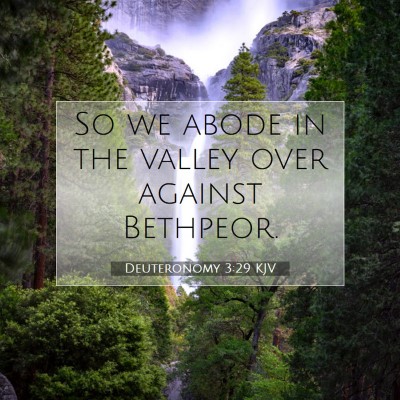 Picture 07 - Deuteronomy 3:29 KJV - So we abode in the valley over against - Bible Verse Picture
